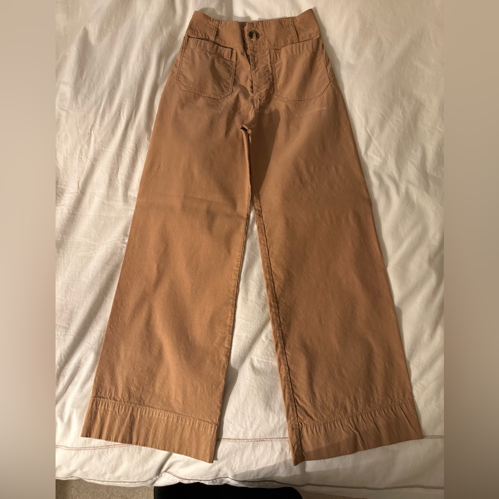 Maeve Light Brown Cropped Pants
